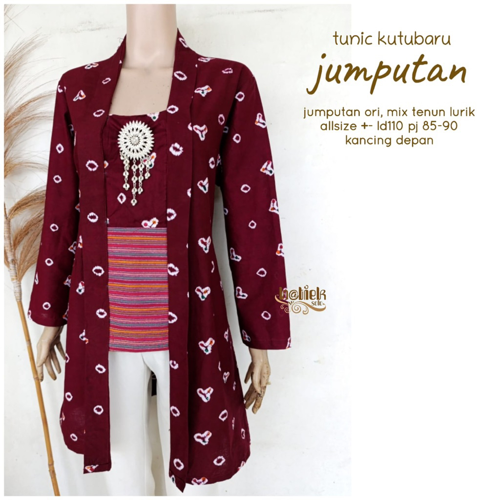 Tunik Kutubaru jumputan atasan batik modern
