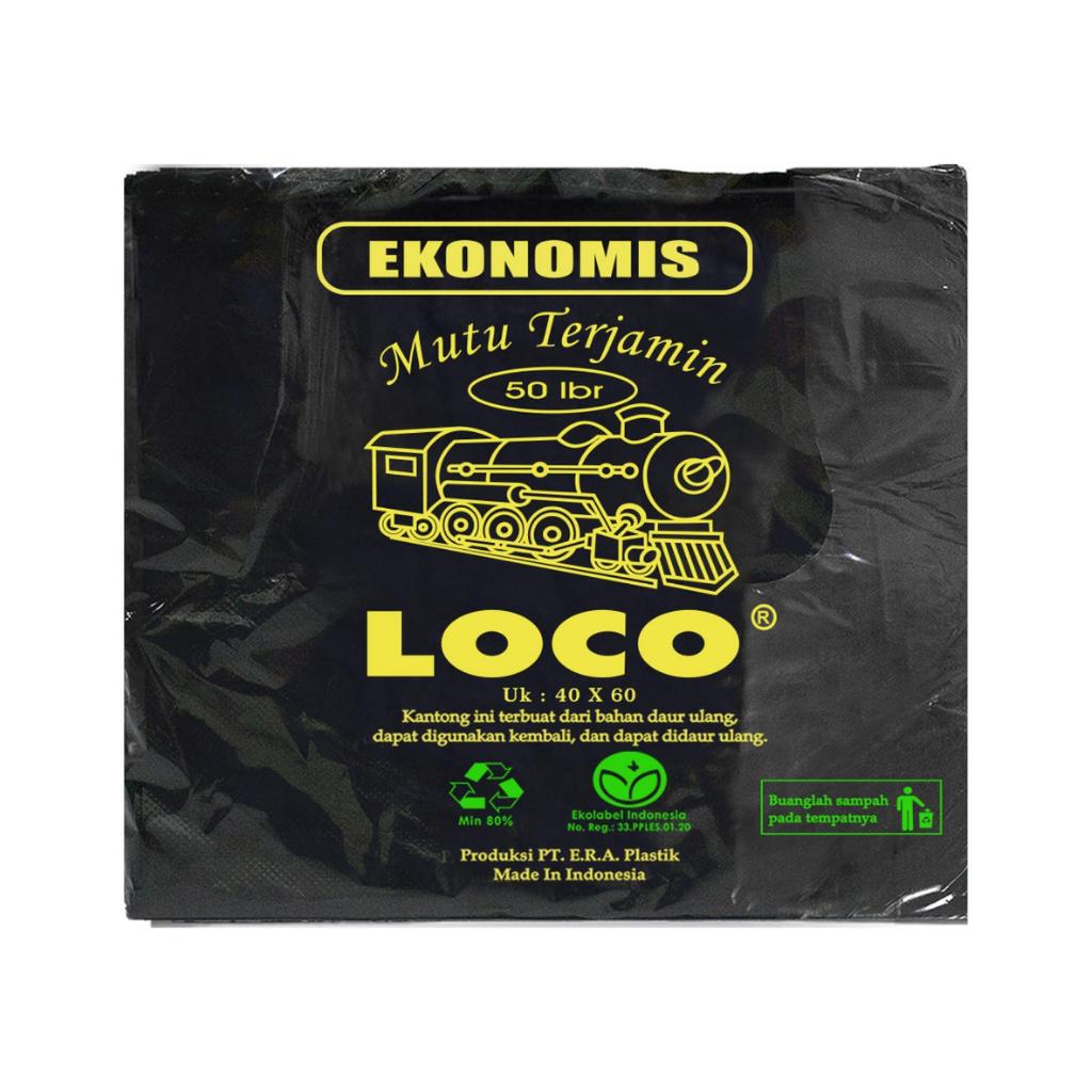 KANTONG PLASTIK KRESEK HITAM EKONOMIS LOCO 40 x 60 LOCO Ekonomis Kantong Plastik Kresek Hitam uk 40x