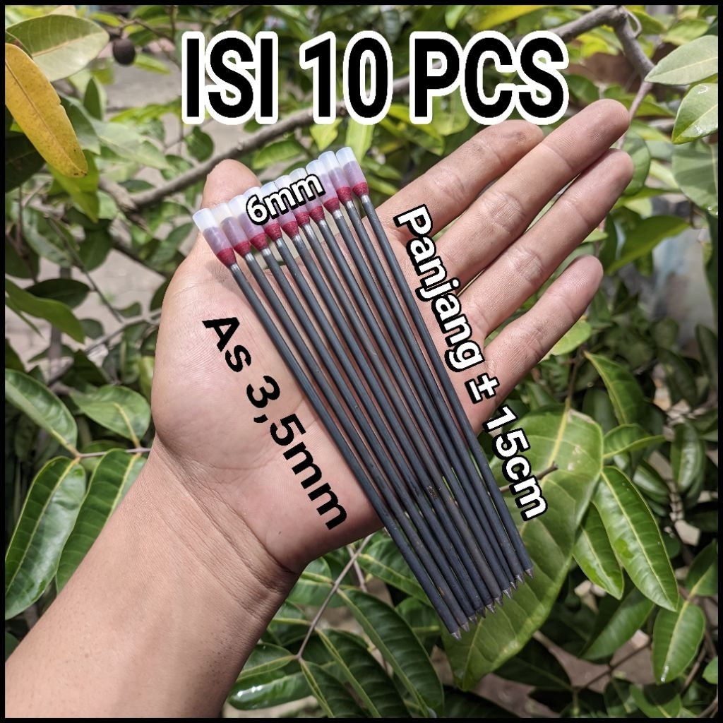(Rok 6mm) As Baja Hitam 3,5mm panjang 15cm isi 10pcs