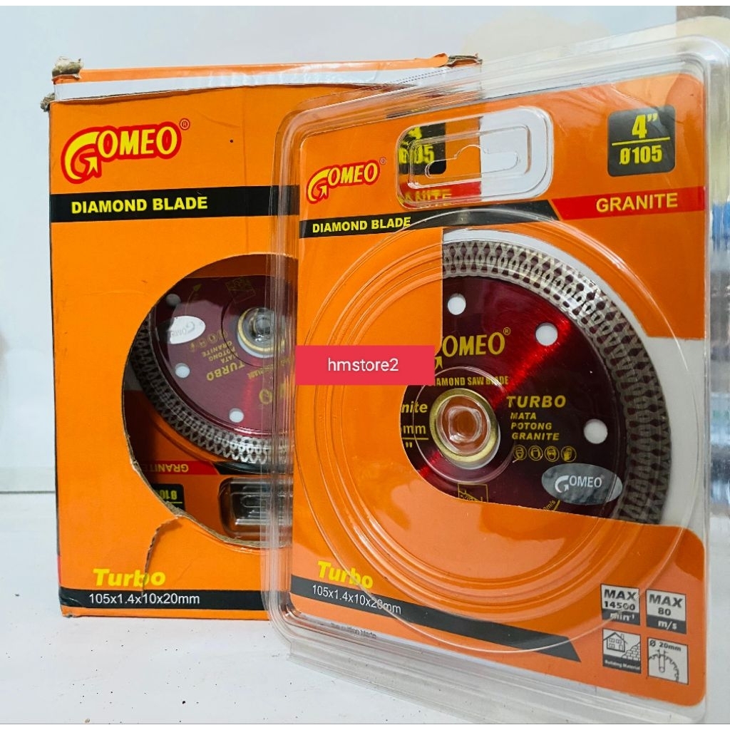 GOMEO Pisau Gerinda Turbo Potong Keramik Granit 4 Inch | Max Precision Diamond Wheel Turbo