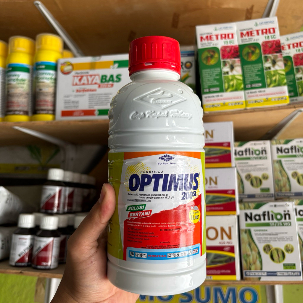 Herbisida Optimus 200 SL 1 Liter – Pembasmi Rumput Lulangan, Grinting, Teki, Lancuran, Herbisida Sis