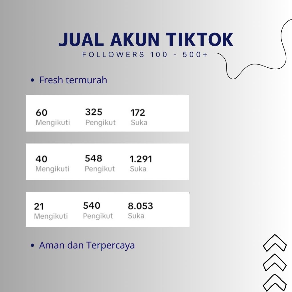 JUAL AKUN T1KT0K 100-500 FOLLOWERS MURAH DAN FRESH