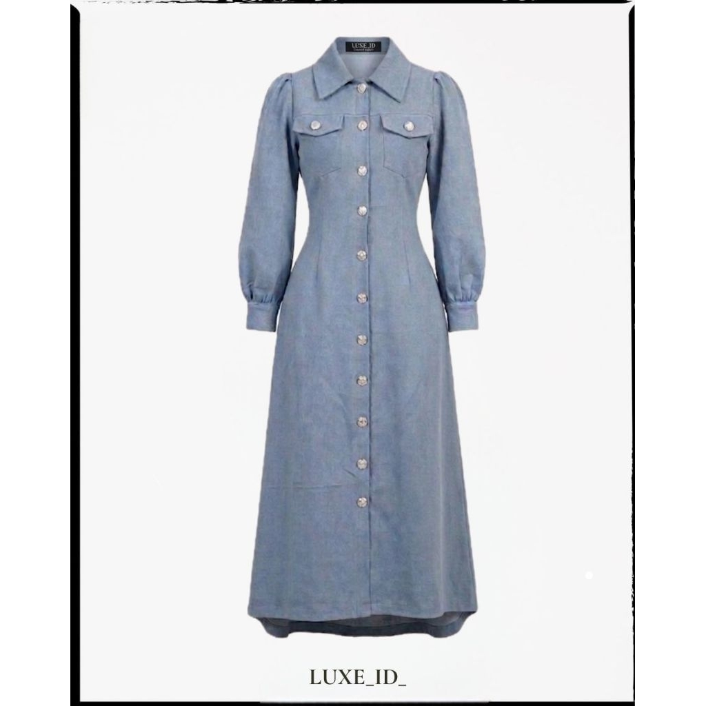 LUXE_ID_ Gloria Dress Denim | Denim Set | Atasan Denim | Celana Denim | Dress Denim | Outer Denim
