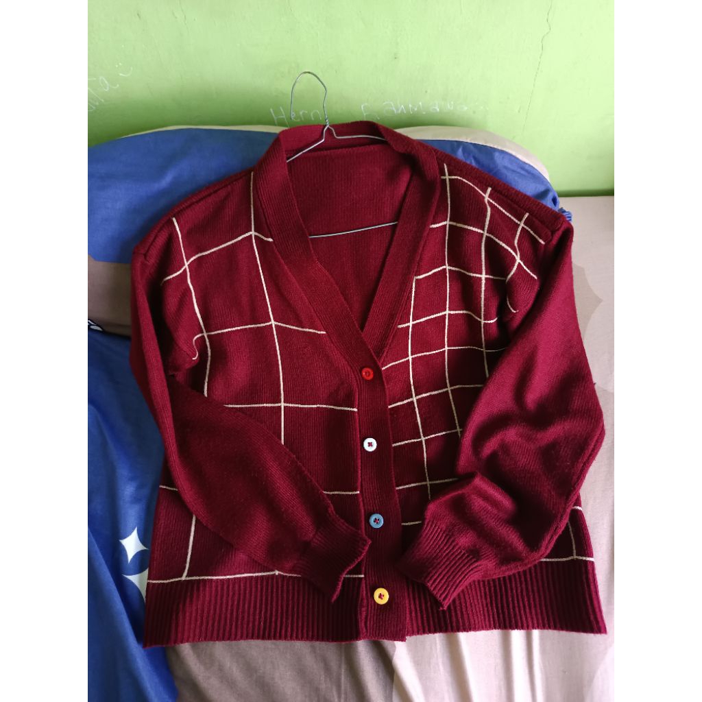 cardigan crop rajut tebal wanita