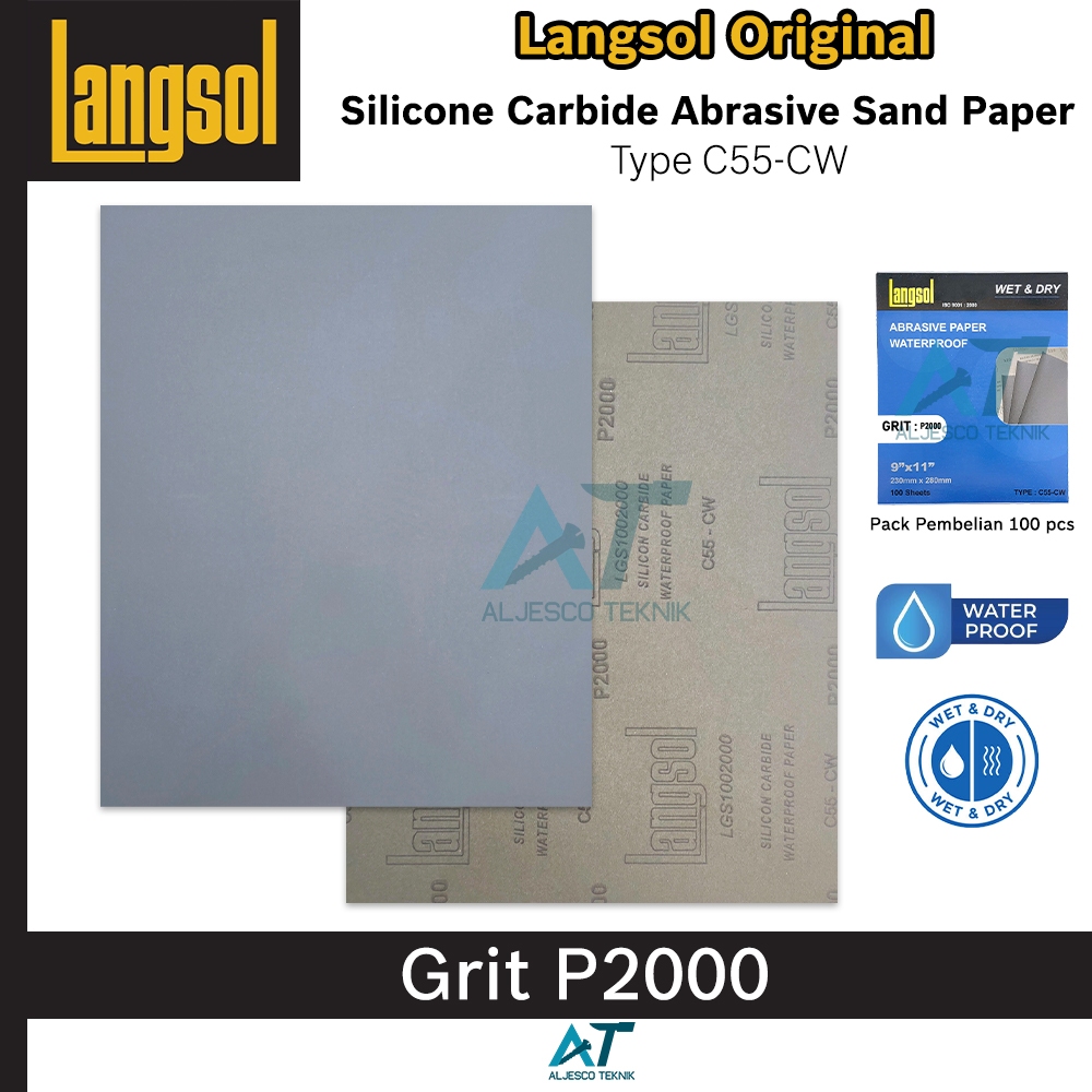 LANGSOL AMPLAS LEMBARAN GRIT 2000 P2000 – ABRASIVE SAND PAPER