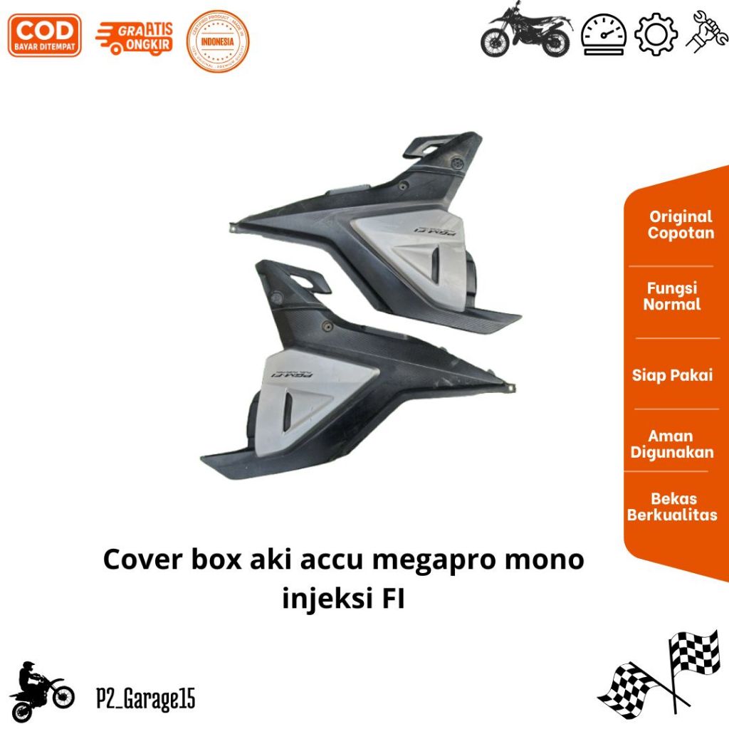cover box aki accu megapro mono injeksi FI original copotan motor