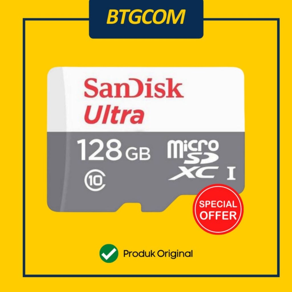 MICROSD CARD MICROSDXC SANDISK ULTRA 128GB 100MB/S (SDSQUNR-128G-GN3MN)
