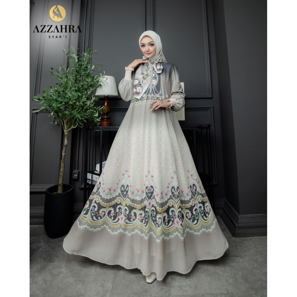 Gamis Syari Lathifa Series By Azzahra Original / Gamis Syari Cantik / Gamis Syari Mewah / Gamis Syar