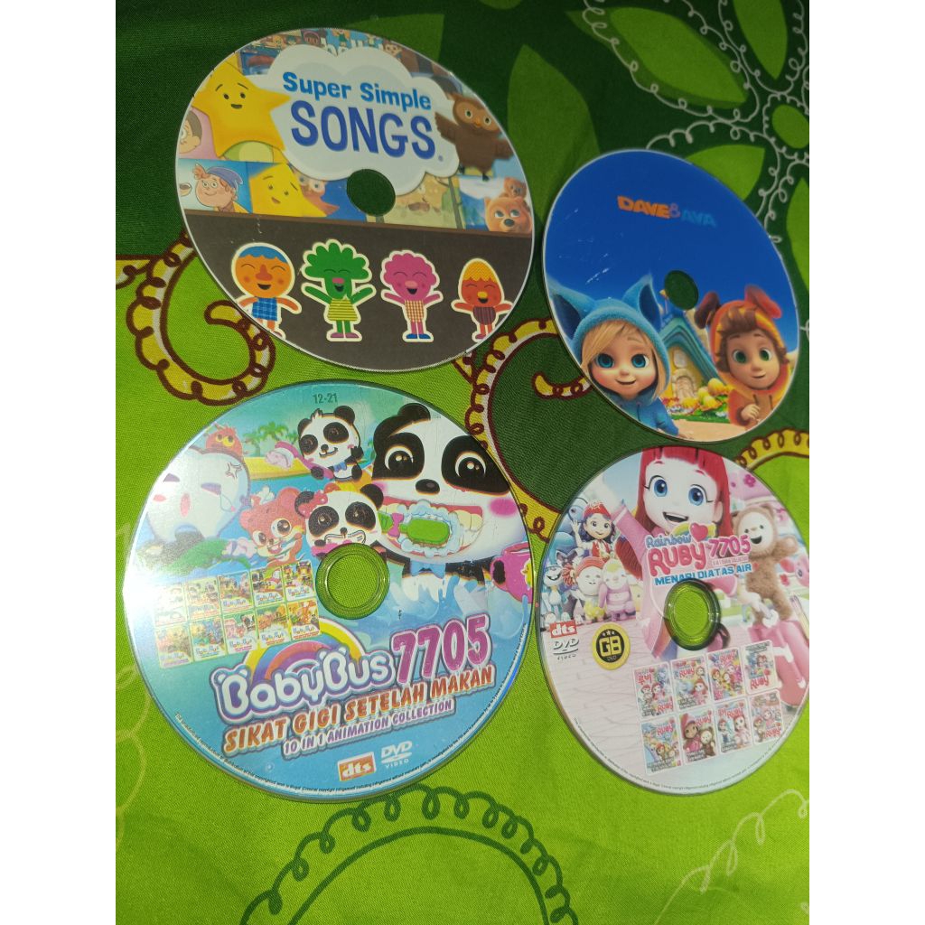 kaset DVD super simple song Dave and Eva baby bus rainbow rubby isi 4 preloved