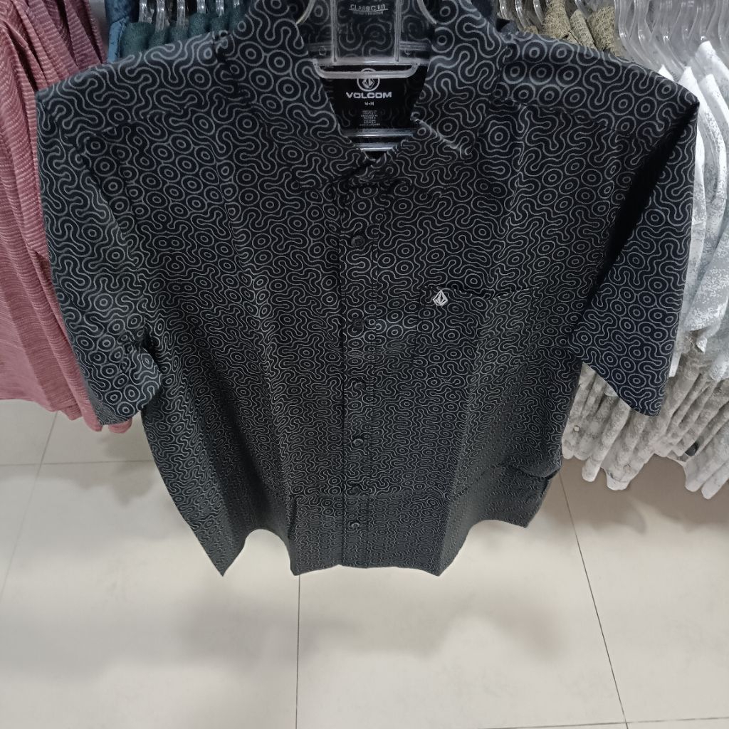 Kemeja pria Volcom Msh muster black original