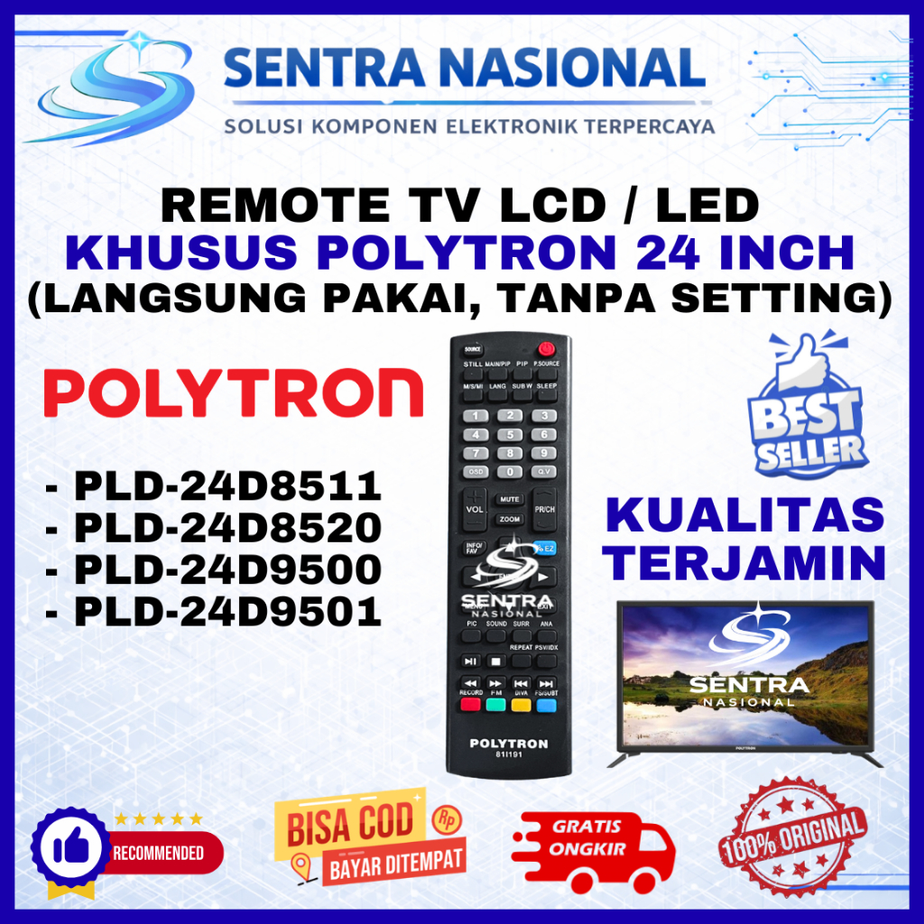 REMOTE TV POLYTRON 24 INCH PLD24D8511 PLD24D8520 PLD24D9500 PLD24D9501 ORIGINAL | REMOT TV POLYTRON 