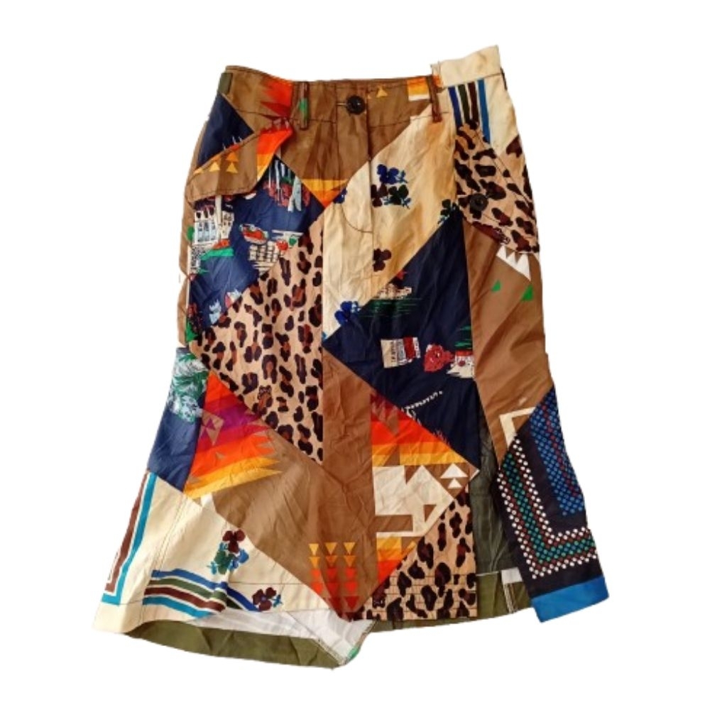 Rok Sacai Hank Willis Thomas Archive Print Patchwork Skirt Women Japan