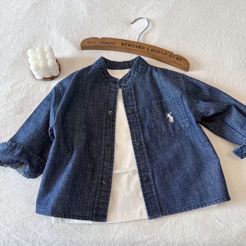 jaket jeans denim anak polo panjang fashion laki laki