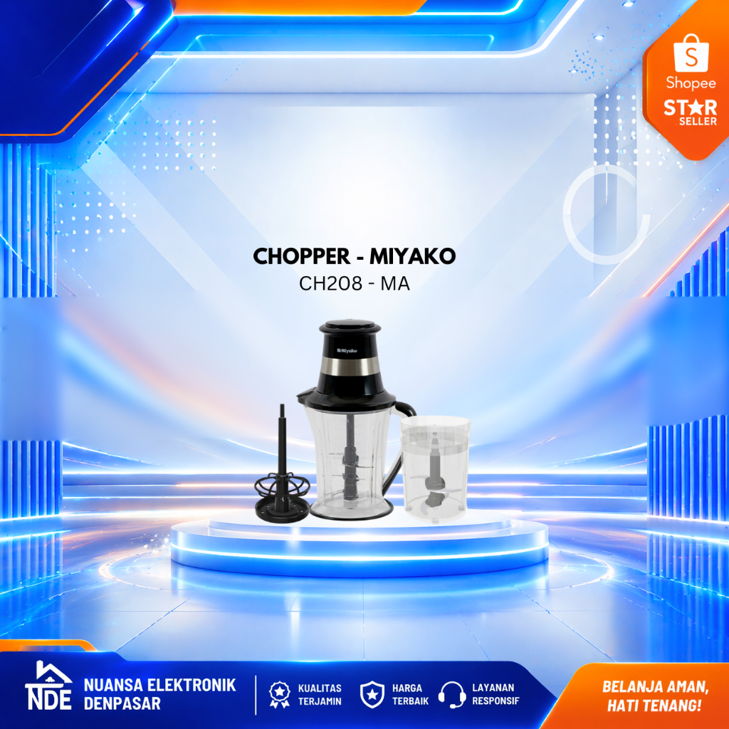 Chopper Blender Penggiling Daging Miyako CH 208 MA Choper Coper CH208MA Kapasitas Besar 2 Liter - NU