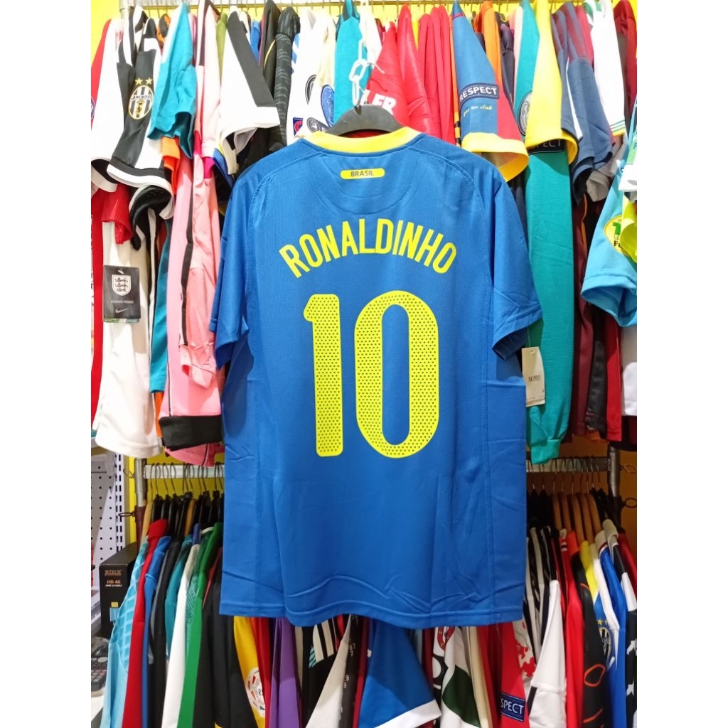 JERSEY BOLA RETRO GO BRAZIL RONALDINHO 10