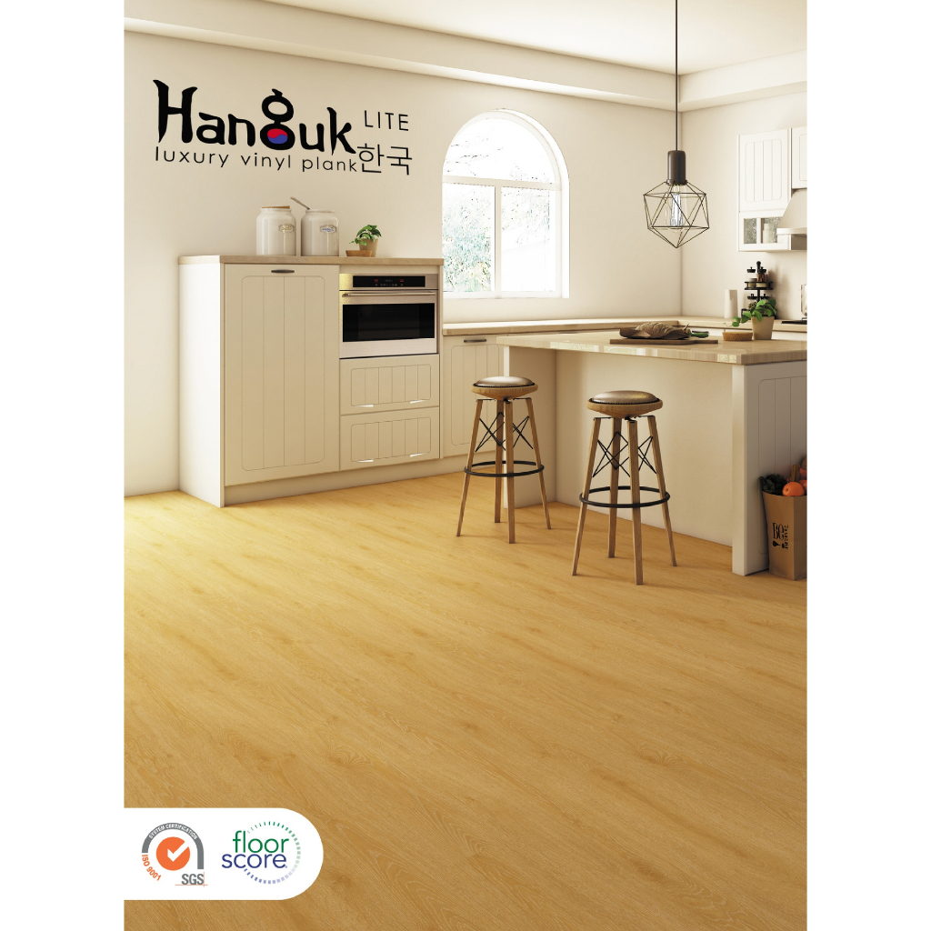Vinyl Hanguk tebal 2mm motif wood dan stone | Vinyl lantai plank anti rayap