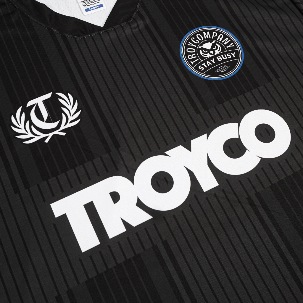 Troy Company Jersey Black Grey Troyco Owl - Jersey Hitam Abu Klasik V-Neck JSM 3582