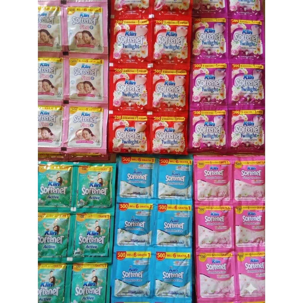 so klin softener sachet 1 renceng isi 12 pcs dan 6pcs / so klin pewangi / so klin softener renceng /
