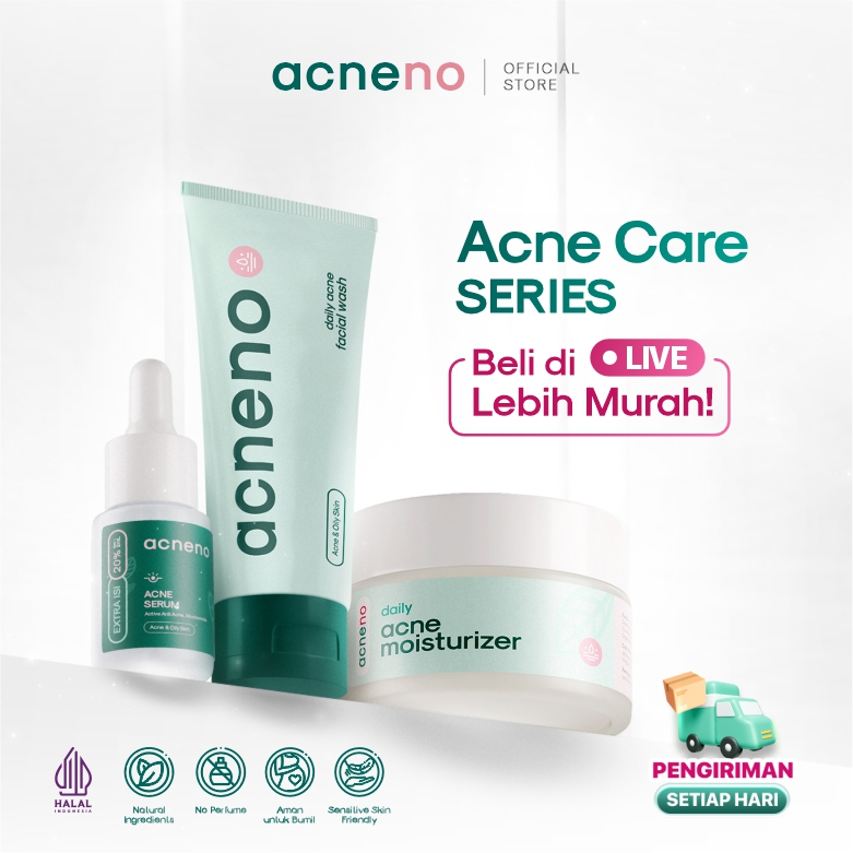 [HALAL] ACNENO Paket Acne Series - isi 3 pcs | Paket Skincare Atasi Jerawat Meradang - Aman Untuk Bu
