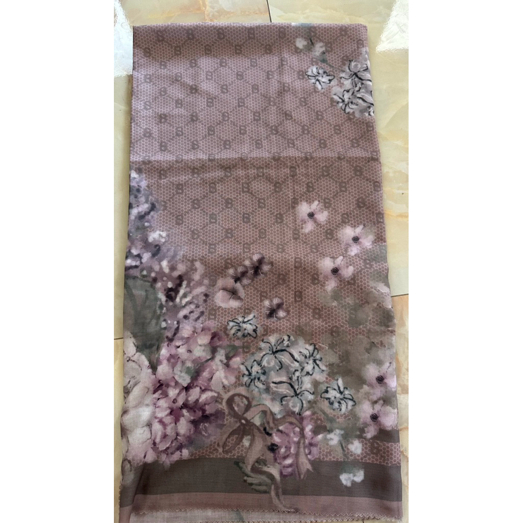 preloved buttonscarves XL hydrangea bronze