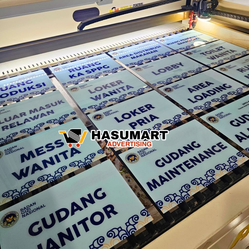Akrilik Papan Nama Ruang Gedung BGN SPPG MBG, Custom Akrilik Nama Ruangan 30×20cm