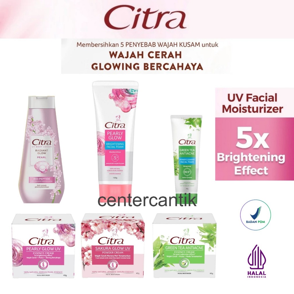 Citra Pearly White UV Face Moisturizer Essence Cream 40 g Paket Citra