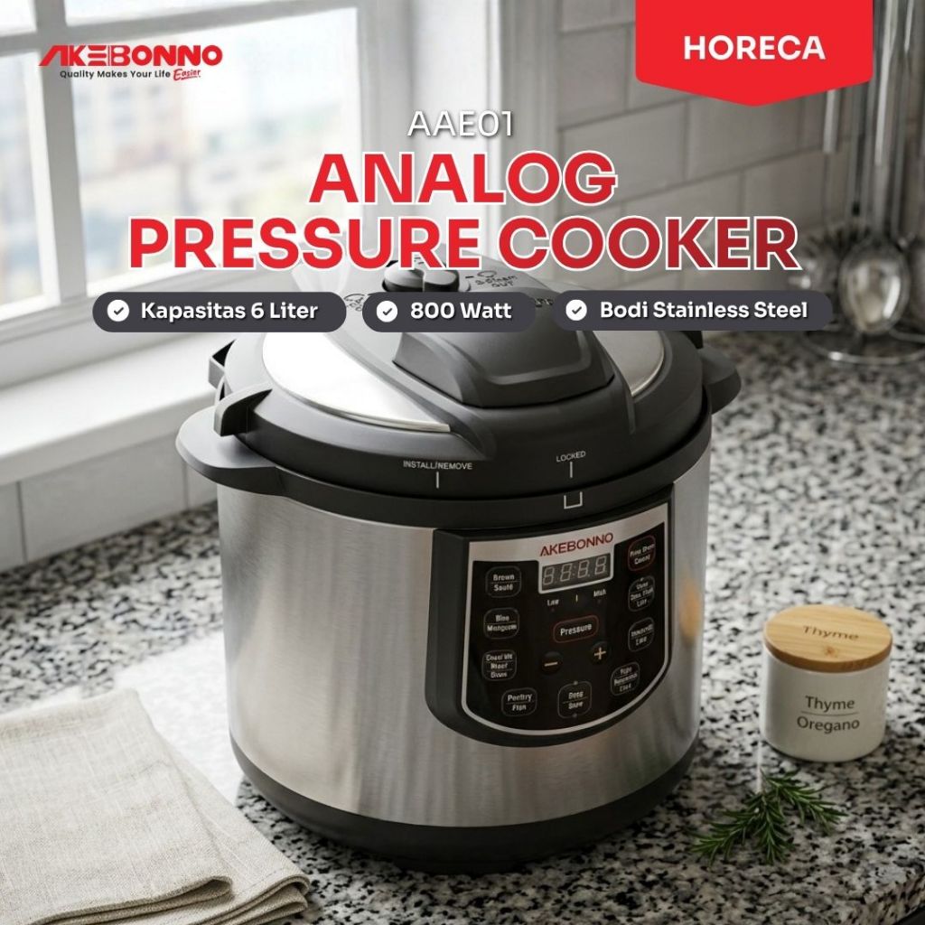 AKEBONNO - Electric Pressure Cooker/Alat Presto Rice Cooker Multifungsi Besar 6L Low Watt Garansi