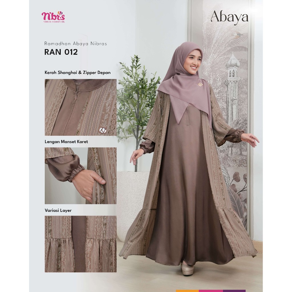 ABAYA NIBRAS RAN 012 / ABAYA POLOS / ABAYA MOTIF