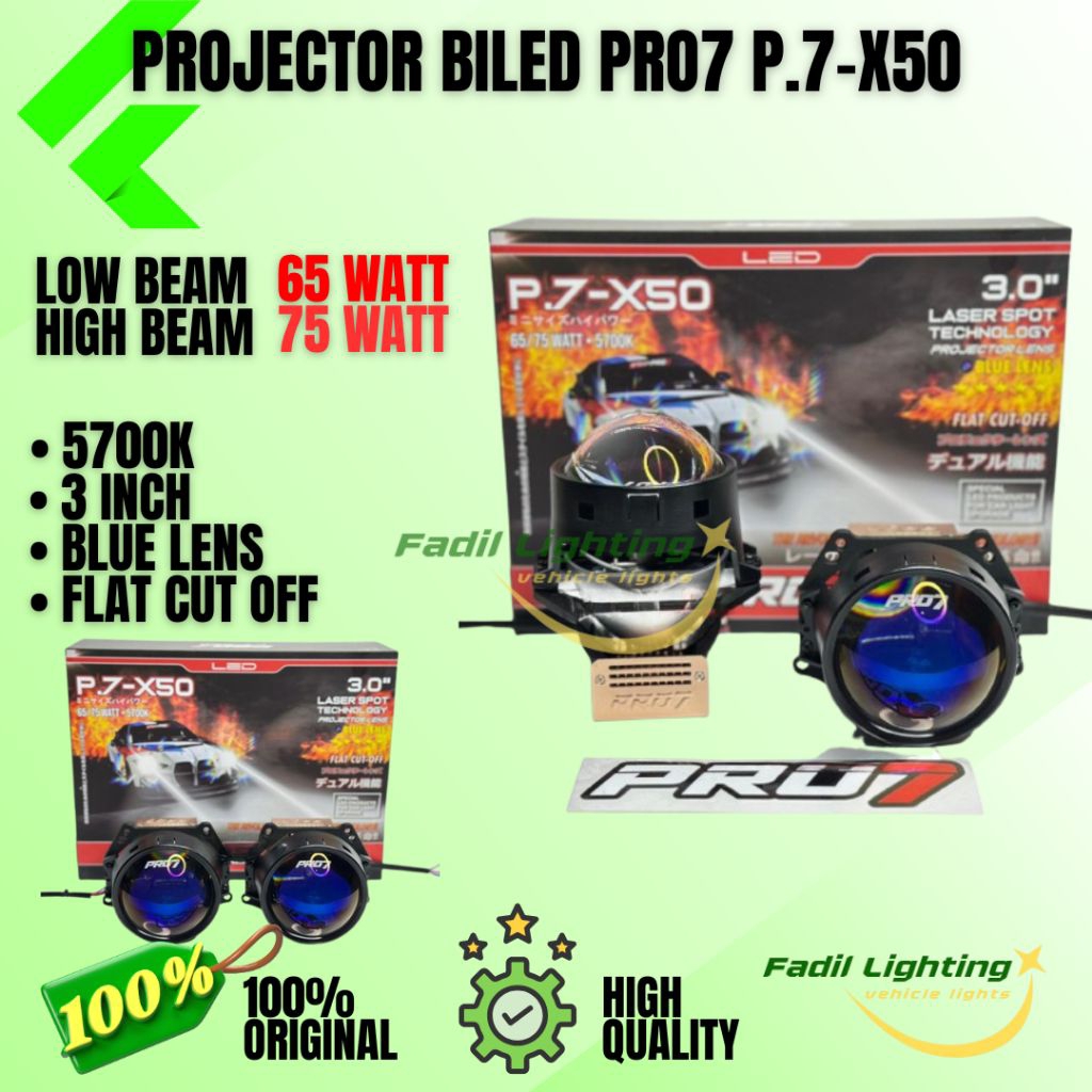 Projector Biled BILED PROJIE PRO7 P7X50 LASER SPOT projector biled 3 inch lampu led headlamp pro 7 p