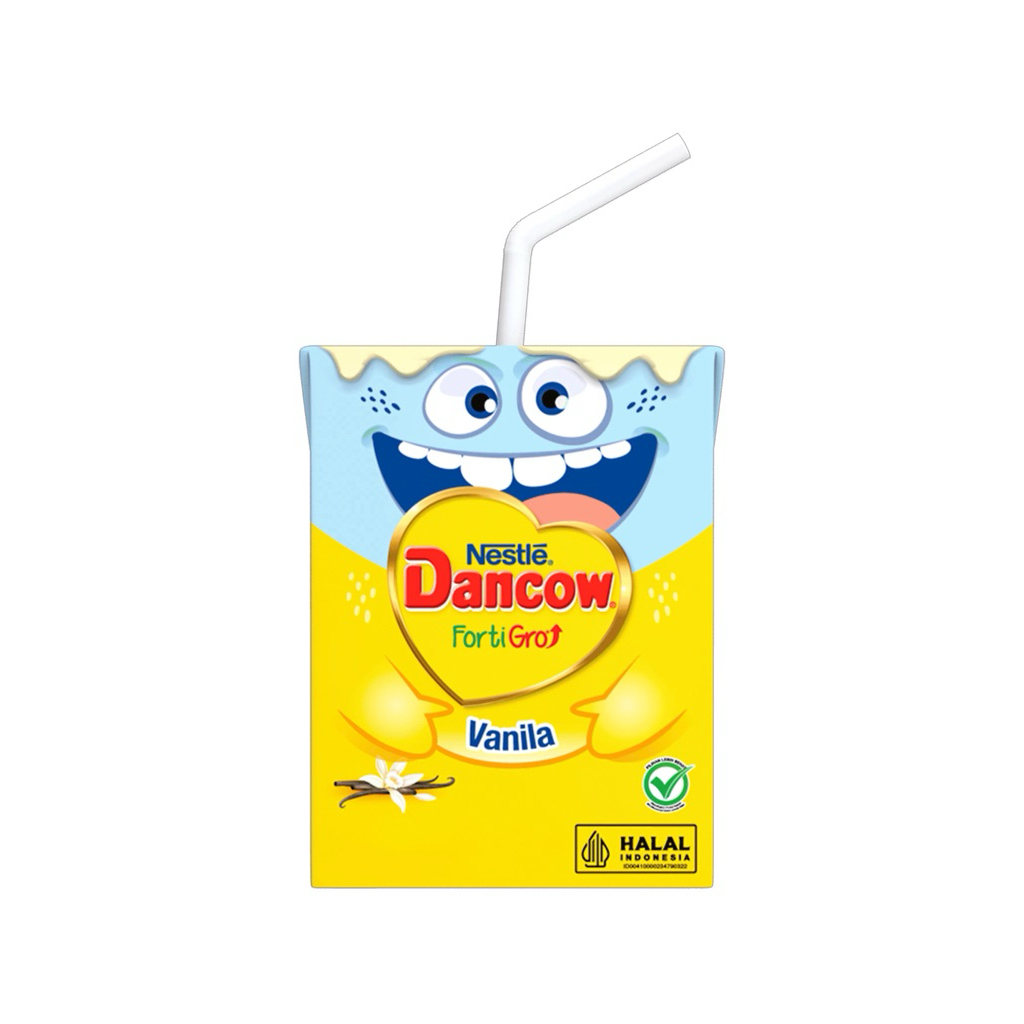 Susu UHT DANCOW FortiGro Vanilla 110ml - Nutrisi Vitamin untuk Anak Usia Sekolah