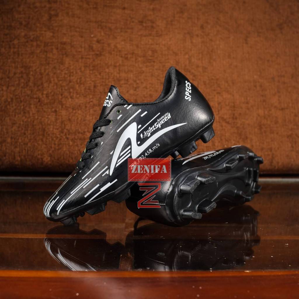 Sepatu Bola Junior Anak Specs Lightspeed Reborn Terbaru warna Hitam putih Olahraga Anak