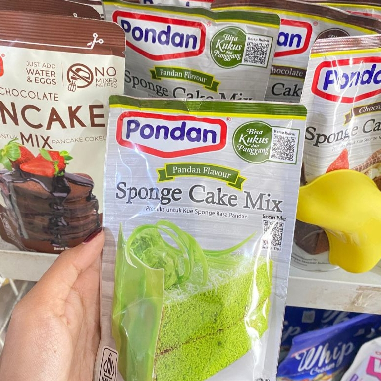 Pondan Sponge Cake Mix Pandan 200g – Premix Bolu Pandan Lembut Bisa Kukus & Panggang
