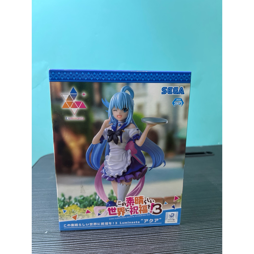 Figure Aqua KonoSuba Luminasta SEGA Original Anime Figure Aqua Maid Ver 3 Prize Figure Koleksi
