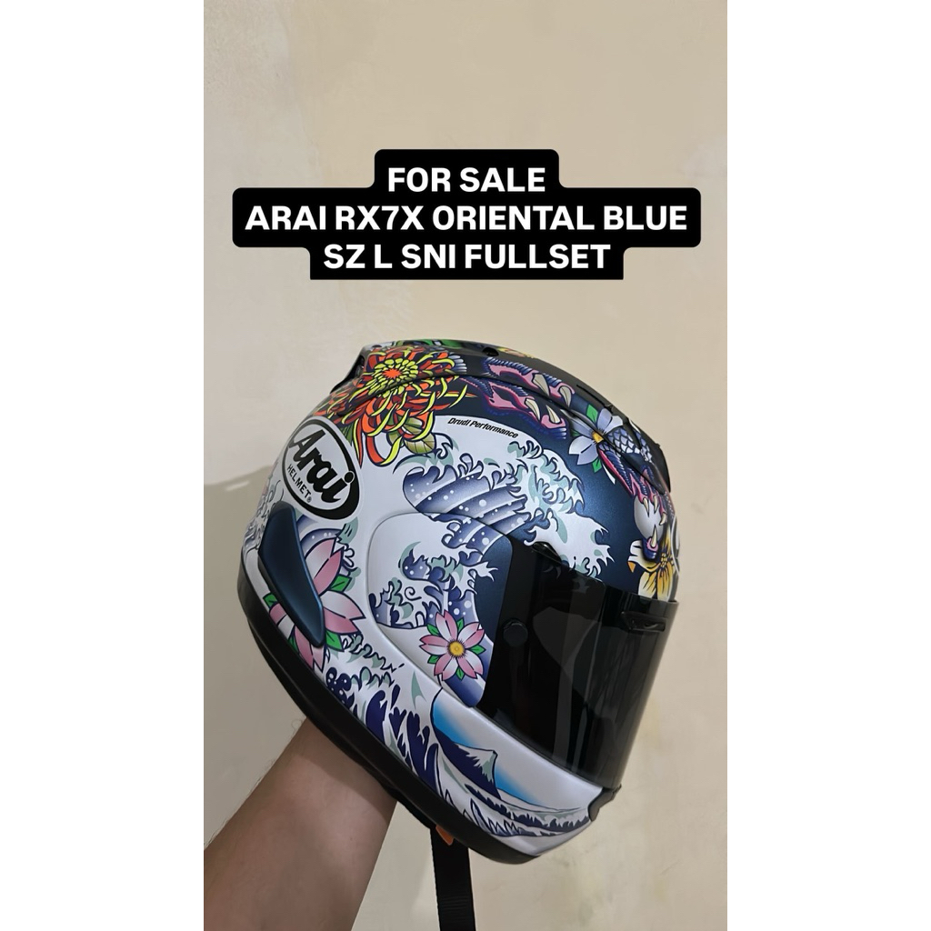 arai rx7x oriental blue sz L SNI