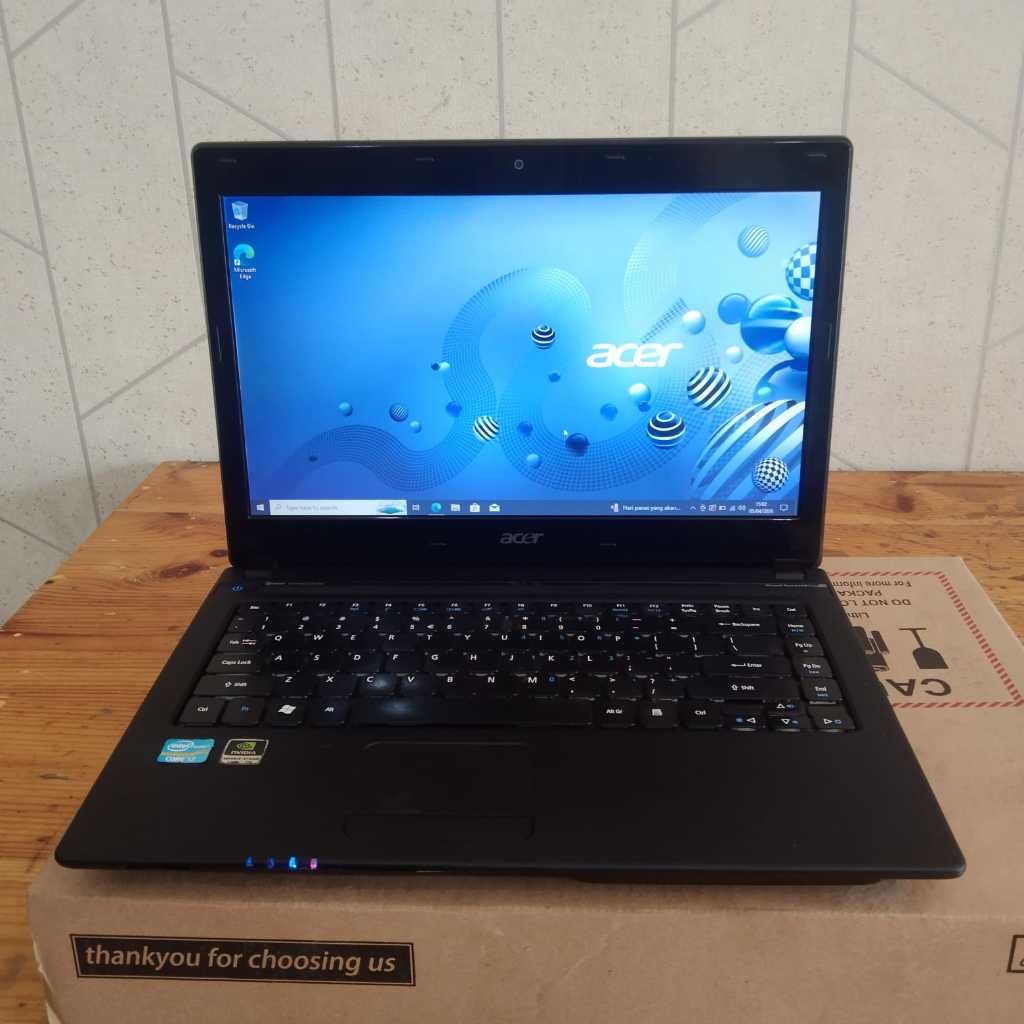 Laptop Acer 4750,, Core i7-2520M, #Dualvga, #Nvidia GeForce GT 540M 2Gb 6Gb/500Gb, Lengkap, Black