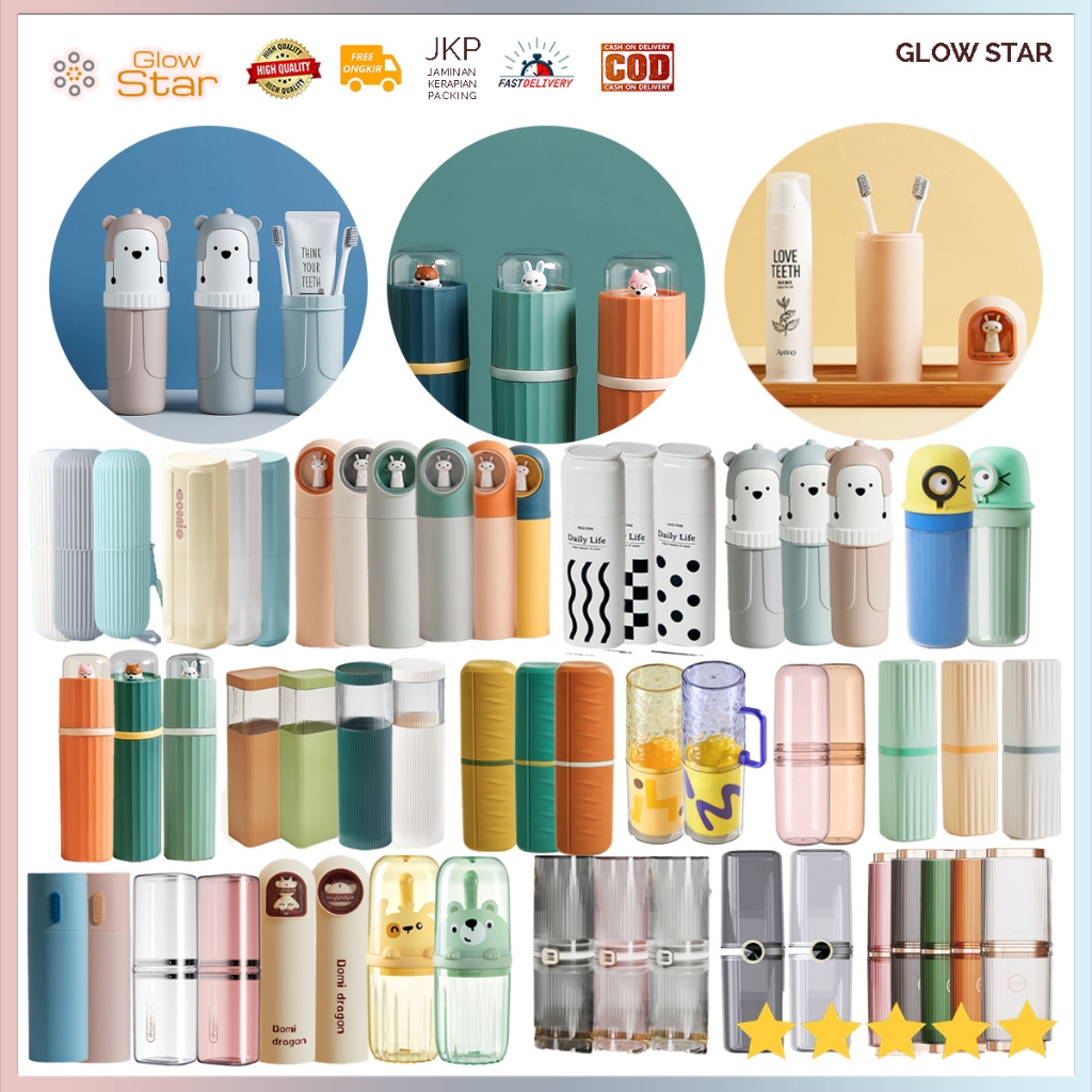 KSG Kotak Travel Perjalanan Odol Pasta gigi sikat gigi Bunny Bear Hoodie wadah bolpen pensil Liburan