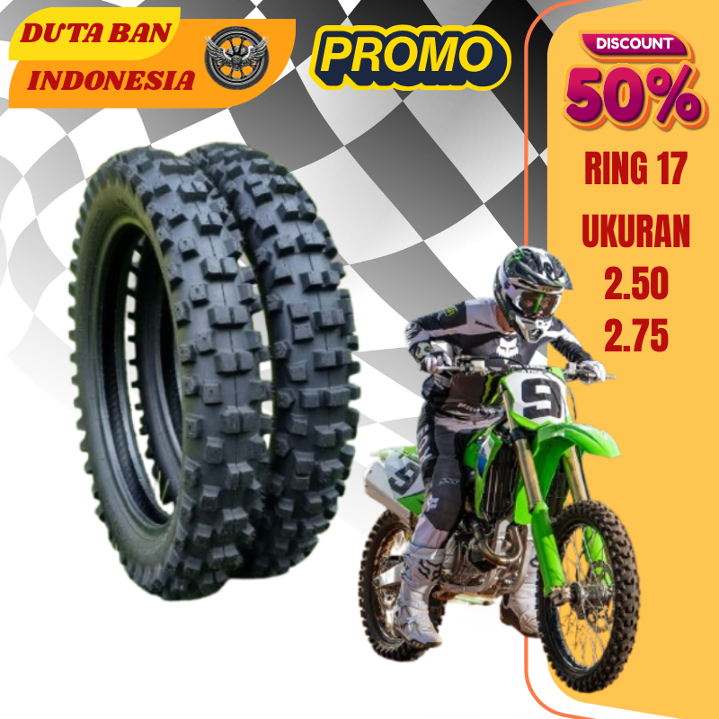 Ban Motor Cross Trail Ring 17 Ukuran 2.50  2.75 300 Ban tahu Trail vulkanisir murah