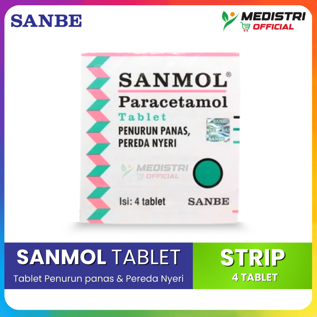 Sanmol Tablet Strip Paracetamol 500mg Mengatasi Demam Penurun Panas Dewasa Anak
