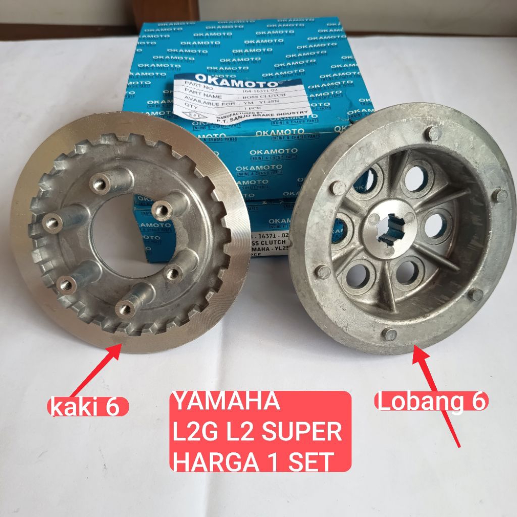 Rumah  kampas Kopling kaki  6 plus  lawan  Yamaha L2 L2G L2Super L2 super harga 1 set