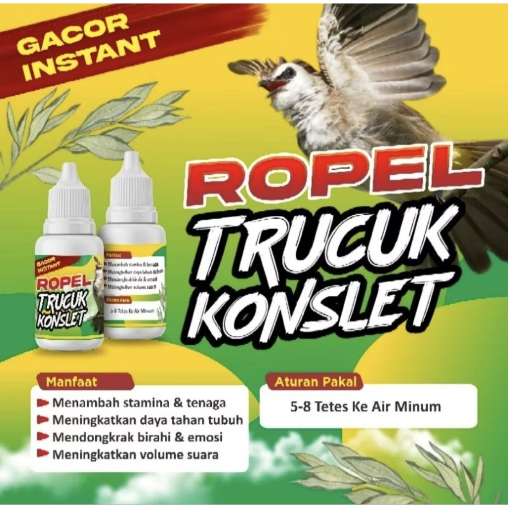 VITAMIN TRUCUK ROPEL TRUCUK KONSLET VITAMIN BURUNG TRUCUK KUTILANG CUCAK IJO