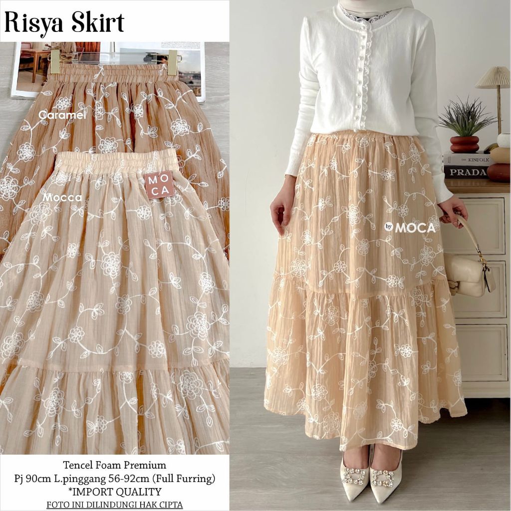 Risya Skirt Rok Jumbo Allsize Premium Original Ori Moca Berlabel