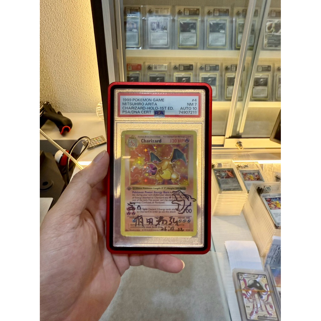 DP15% Charizard 1st edition shadowless base set Signed mitsuhiro arita Auto 10 psa 7 1 kartu POKEMON