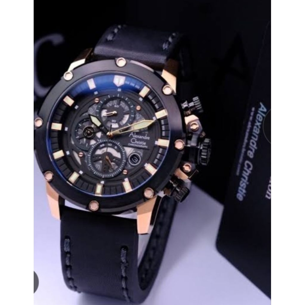 Alexandre Christie Jam Tangan Pria Model T5 H 3641 H3641G dengan Tahan Air dan Garansi Resmi