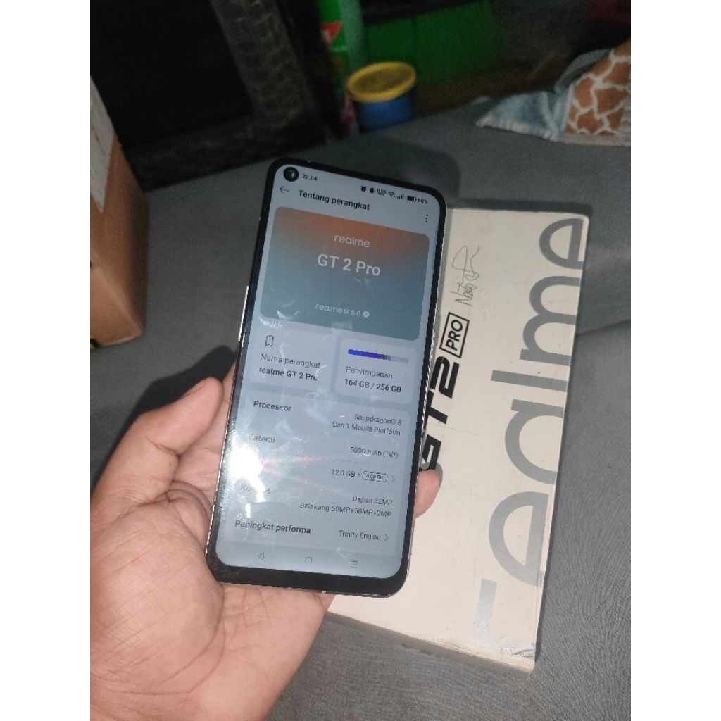 Realme Gt 2 Pro Ram 12/256 Putih Kertas Hp + Kotak Second ( Baca Deskripsi)
