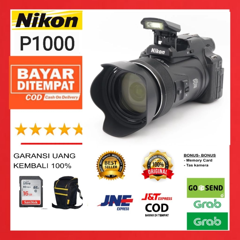 Kamera Nikon coolpix P1000 / Nikon P1000 untuk foto bulan dan foto jauh