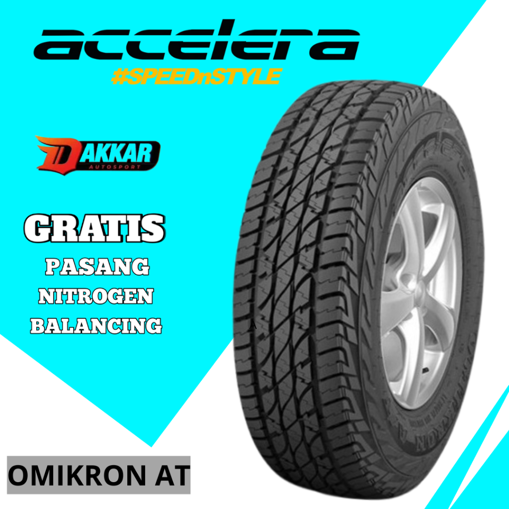 Ban 215 75 R15 Accelera Omikron A/T Ban Mobil Semi Offroad R15 Tubeles 215 75 Ring 15