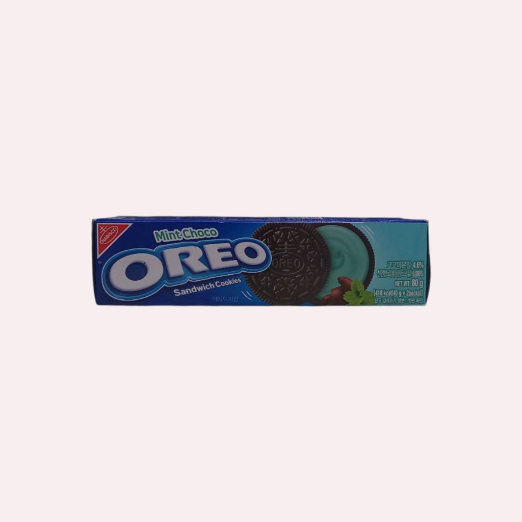 Oreo Sandwich Cookies Mint Choco 80g Korea Nabisco Chocolate Coklat Cokelat Isi 80 gram g Kukis Snac