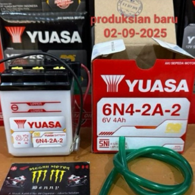 Aki Accu Yuasa Basah RXS RXspesial  RX-R 6N4-2A-2. / 6N4-2A-4  6volt 4Ah.  YT-115 V-75 DX-100 LS-3. 