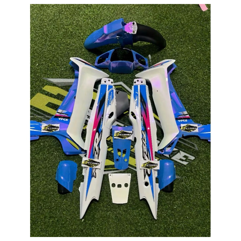 FULLSET BODY HALUS YAMAHA FIZ R VEGA R LAMA WARNA BIRU INDIGO PUTIH LEMBAYUNG UNGU SET STRIPING