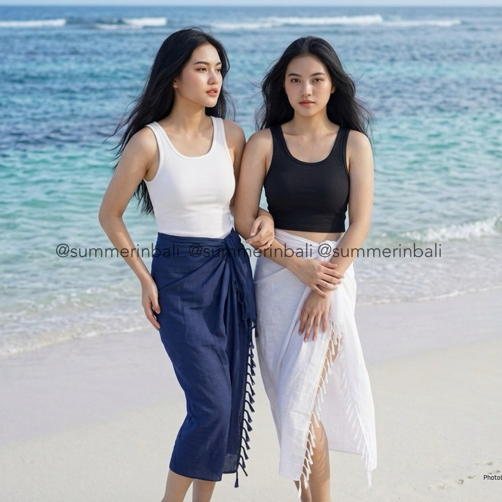 KAIN PANTAI BALI RUMBAI POLOS